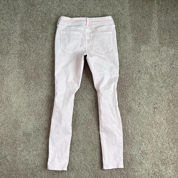 Old Navy Rockstar Jeans Pink Stretch Denim Mid Rise Skinny Leg Distressed 4 - Picture 4 of 7